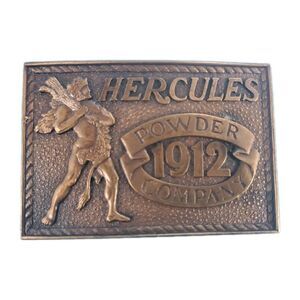 Vintage Belt Buckle Brass 1976 Bicentennial Edition Hercules Gun Powder Co. USA